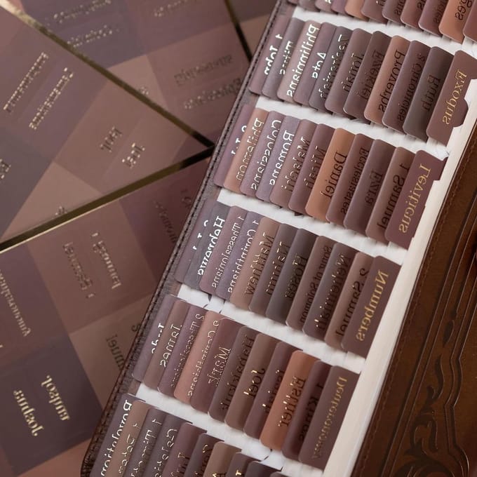 Bijbel Tabs - Index Labels - Bijbelstudie Vereenvoudigen - Goudfolie Bedrukking - 80 Stuks - Bruin
