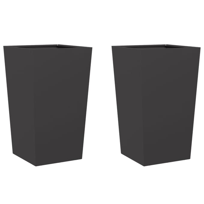 vidaXL - Plantenbakken - 2 - st - 45x45x75 - cm - staal - zwart