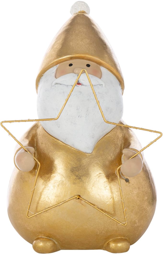 J-Line figuur Kerstman Bril - polyresin - goud - large