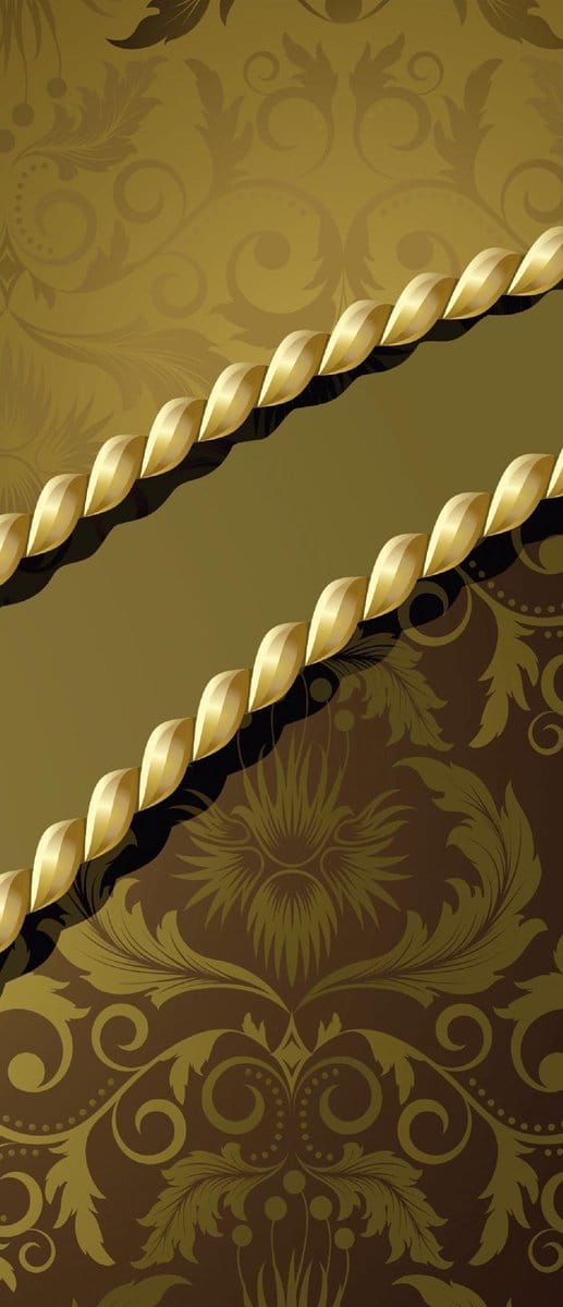 Golden Ornamental Pattern Photo Wallcovering