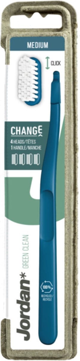 Jordan Green Clean Change Tandenborstel Medium 4-pack