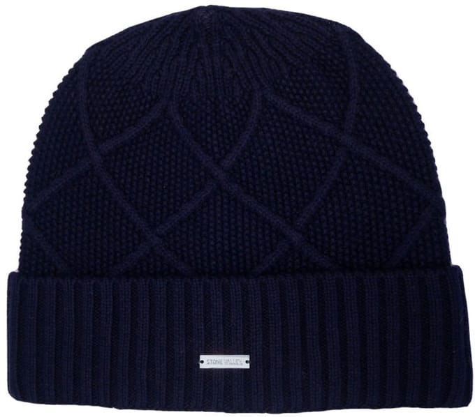 Stone Valley Navy Gebreide Muts van Australische Wol