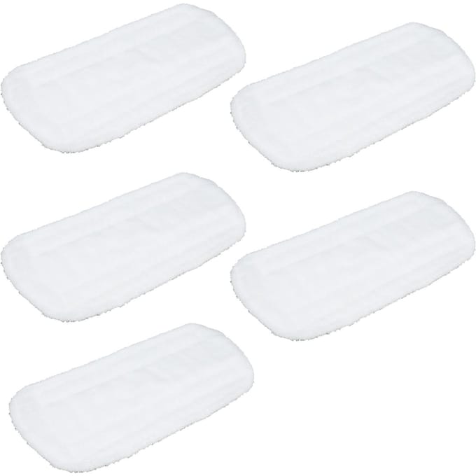 Lot de 5 tampons de nettoyage réutilisables en microfibre pour balai Secura EM‑516 white