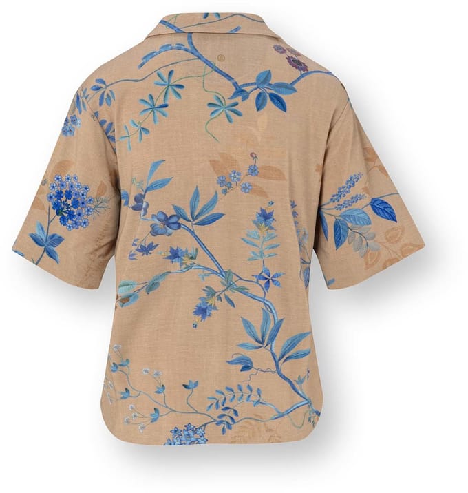 Pip Studio - Flora Pyjama t-shirt - Korte mouw Dames - Loungewear - Marigold - Blauw - L
