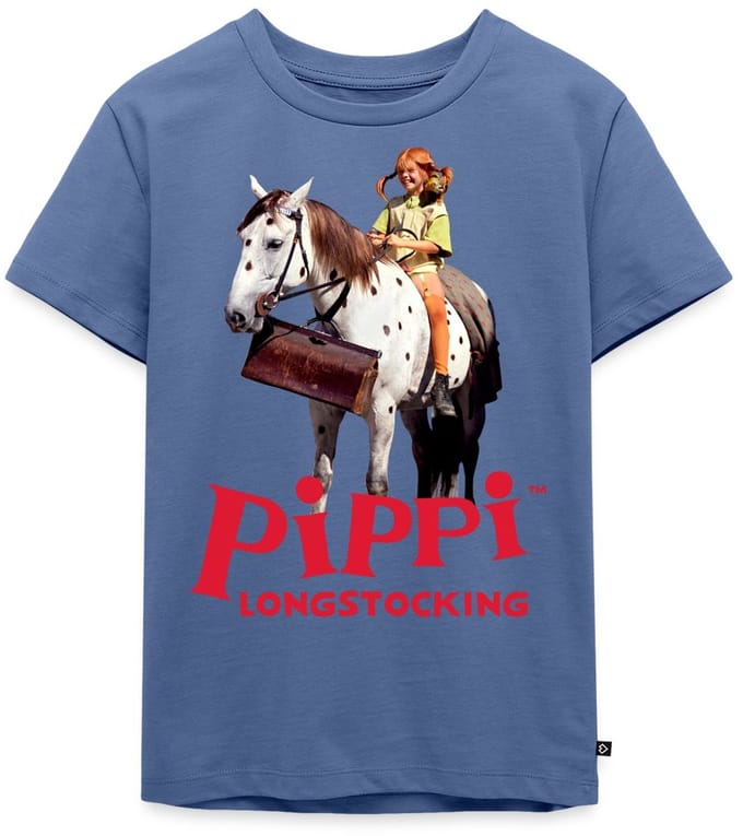 Pippi Longstocking Pippi Rijdt Op Kleine Witte Premium T Shirt Kinderen