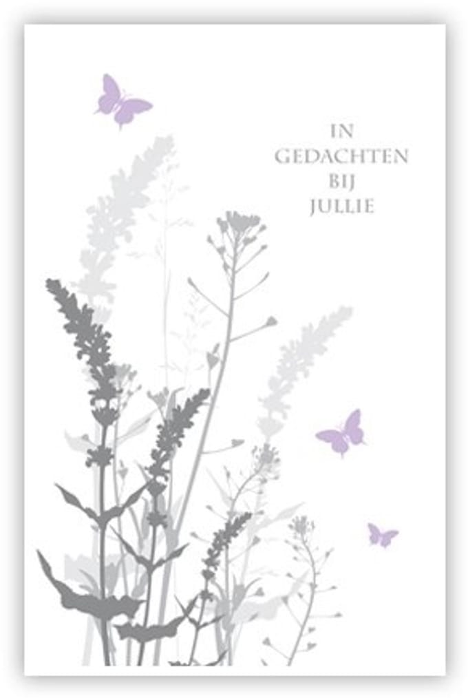 Condoleance kaart "Takken en vlinders"