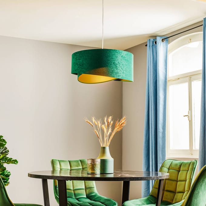 Maco Design Hanglamp Vivien, tweekleurig, groen/goud
