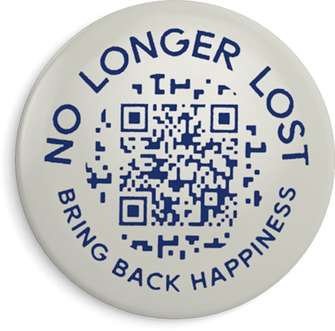 NoLongerLost - Stickers (x2) - Slimme dome shape sticker - Off white - Unieke QR code - Tracking