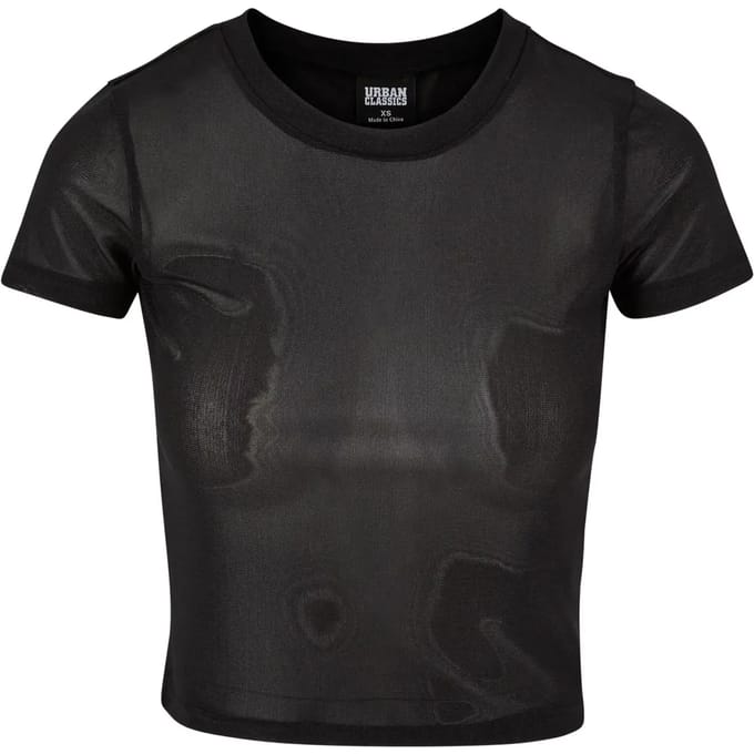 Urban Classics Mesh Tee Dames T-shirt - zwart - XS