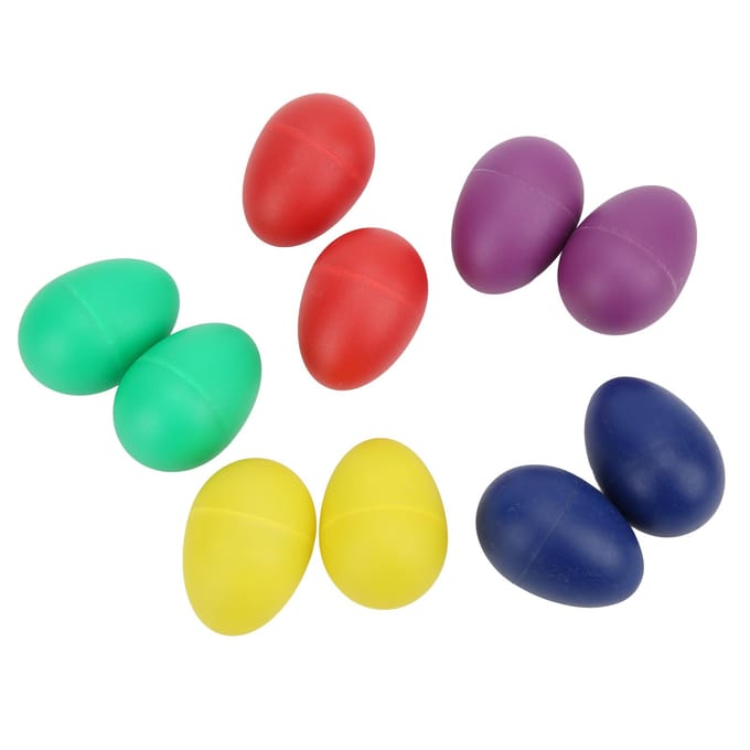 10 Stuks Mini Muzikale Eieren Kleurrijke Hand Plastic Ei Shakers Percussie Muziekinstrument Speelgoed multi