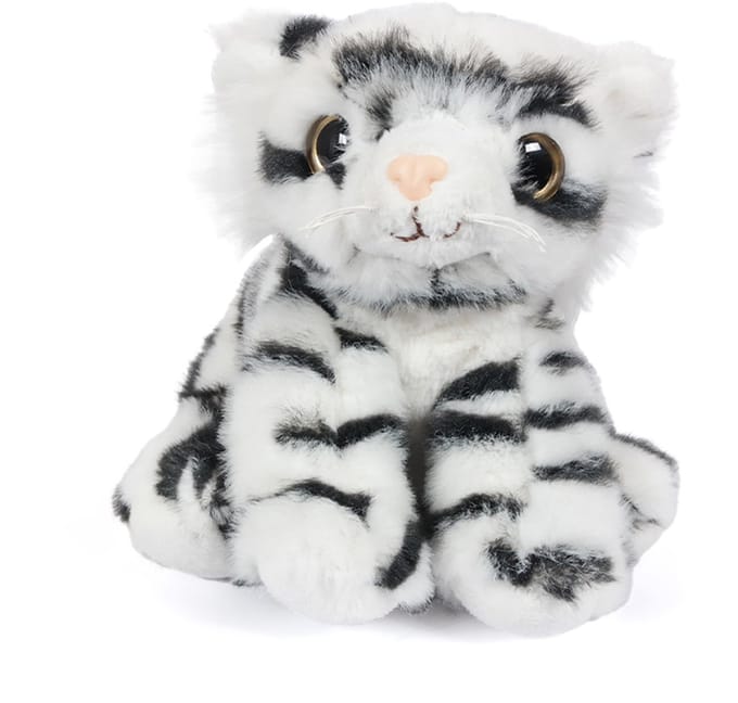 PIA Soft Toys - Pluche Knuffeldier - Tijger - wit - 16 cm