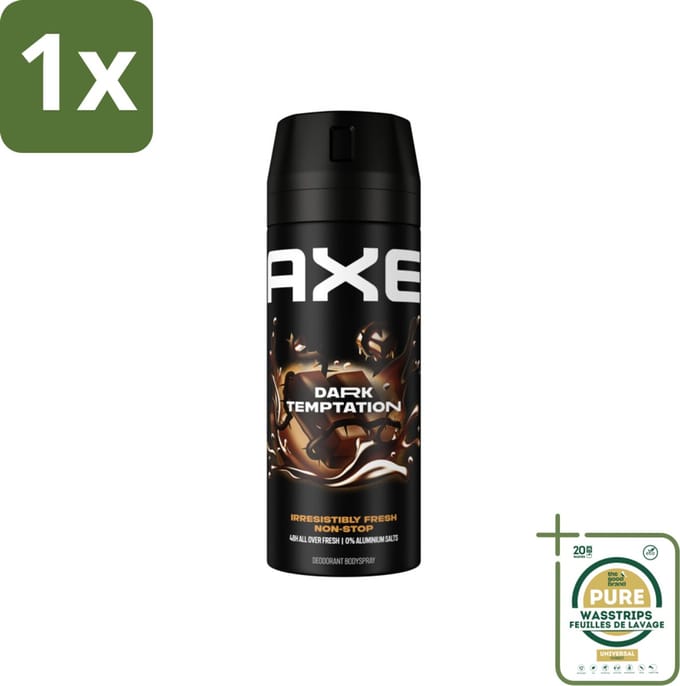 1 x Axe Deodorant Bodyspray Dark Temptation 150 ml- Axe Deodorant Bodyspray - Deodorant Bodyspray - Deodorant - Geurbeheersing - Frisheid
