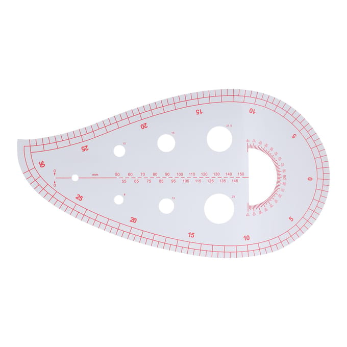 Curve Liniaal Multifunctionele Patchwork Halfronde Liniaal voor Knopen Positionering Zak Halslijn white