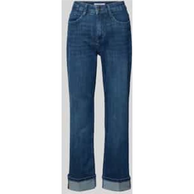Straight fit Jeans van Katoenmix model 'LAURA TURN UP'