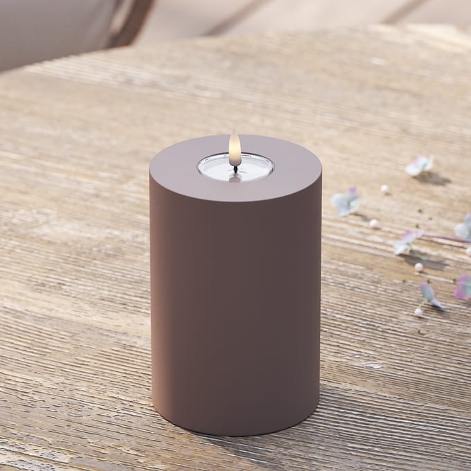 Deluxe Homeart - LED Stompkaars - Mokka - outdoor - D10 x H15 cm