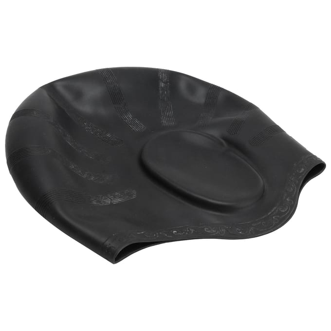 Siliconen badmuts oorbescherming driedimensionale ergonomische waterdichte badmuts zwart pink