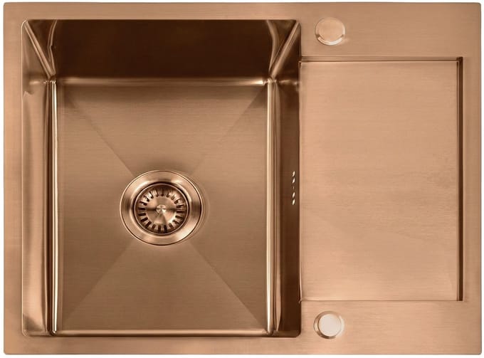 Rea - Stalen spoelbak - Paul 60 - Geborsteld Koper - 60X48X18,5CM
