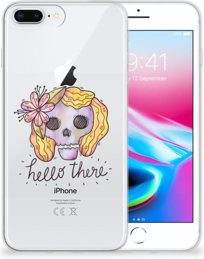 Silicone Back Case Apple iPhone 7 Plus | 8 Plus Boho Skull