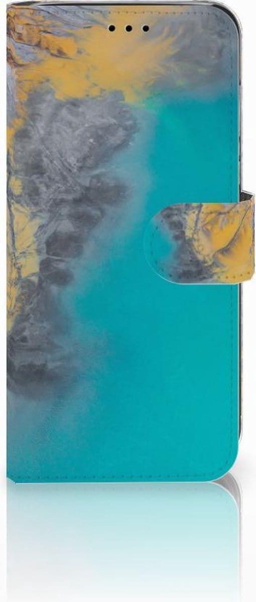 Huawei P20 Lite Bookcase Marble Blue Gold