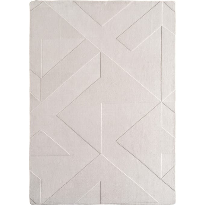 Japandi Vloerkleed - Hoogpolig - Scandinavisch Abstract Design - 3D-Effect - Creme- 140x200 CM