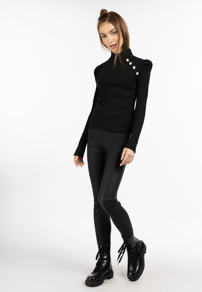 Mymo Trui met ribbels Dames zwart