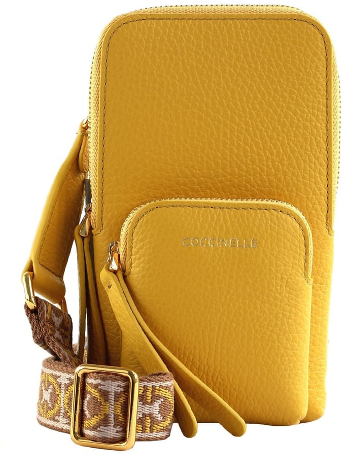 COCCINELLE Leren Telefoontasje Pixie Hi-Tech Phone Bag Soleado Geel
