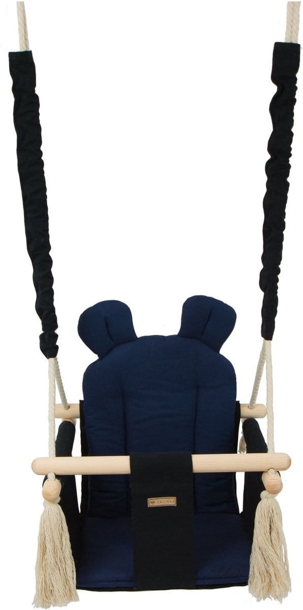 Babyschommel - babyswing - met oren - max. 20 kg - zwart, marine