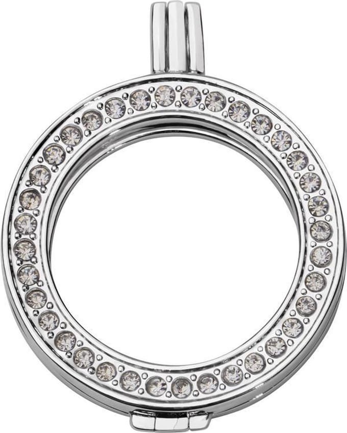Quiges - Munthouder 33mm met Zirkonia Verzilverd - ERH002