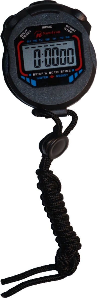 Now4You Zwarte Waterbestendige Stopwatch met timer