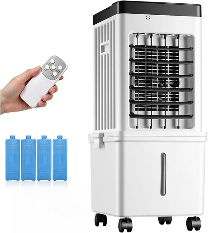 Mobiele Koeler - Verdampingsventilator - Ruimte Koelen - Groot Reservoir - 15L - Wit