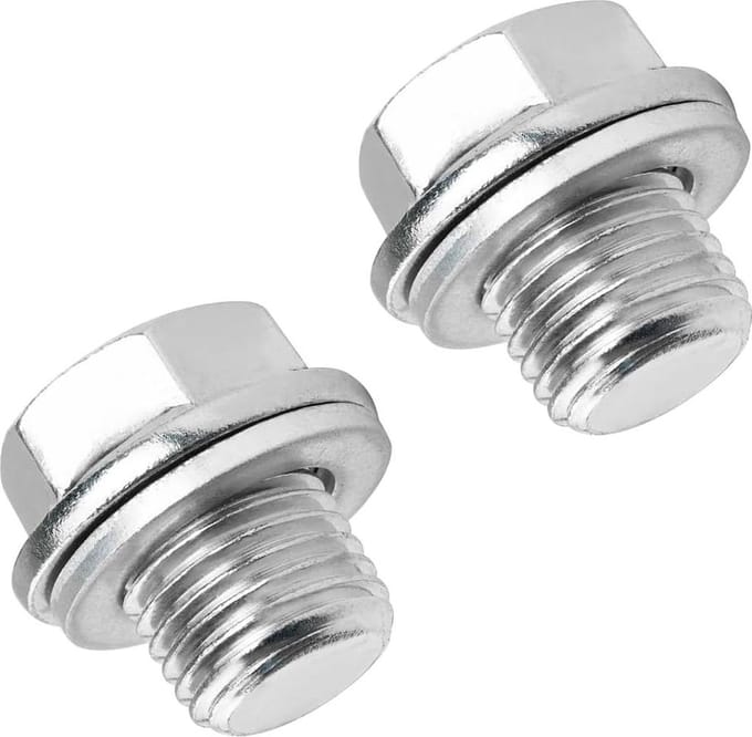 Olieaftapschroef met afdichtring en sluitring - schroefdraad oliekuip - terugloopafvoerschroefadapter - afdichtingen - 2 stuks - M16 .