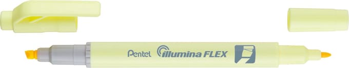 Pentel Illumina Flex markeerstift 1 stuk(s) Beitelvormige/fijne punt Geel