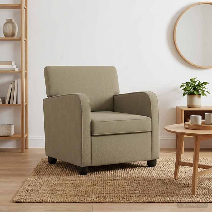 vidaXL - Fauteuil - Kaki - fluweel