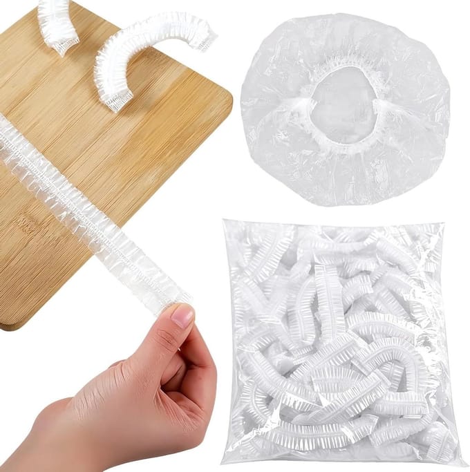 Elastische schalenafdekkingen - Flexibele deksels - Voedsel vers houden - Veelzijdig keukenaccessoire - 100 stuks - Transparant