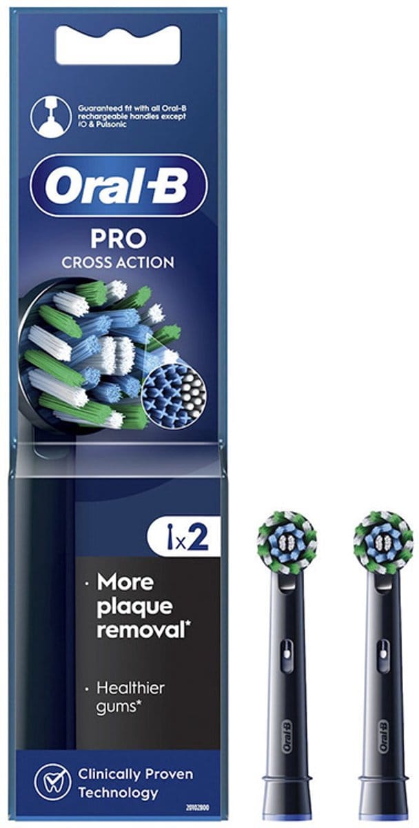 Oral B opzetborstels 2 stk Cross Action Black