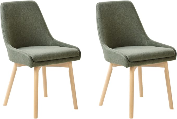 MELFORT - Eetkamerstoel set van 2 - Donkergroen - Polyester