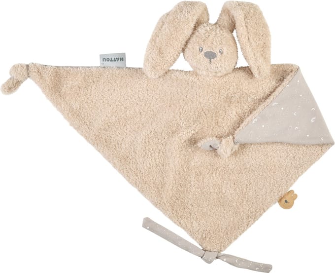 Nattou LAPIDOU Maxi Knuffeldoekje Doudou - Konijn - 65 cm - Teddy Zand