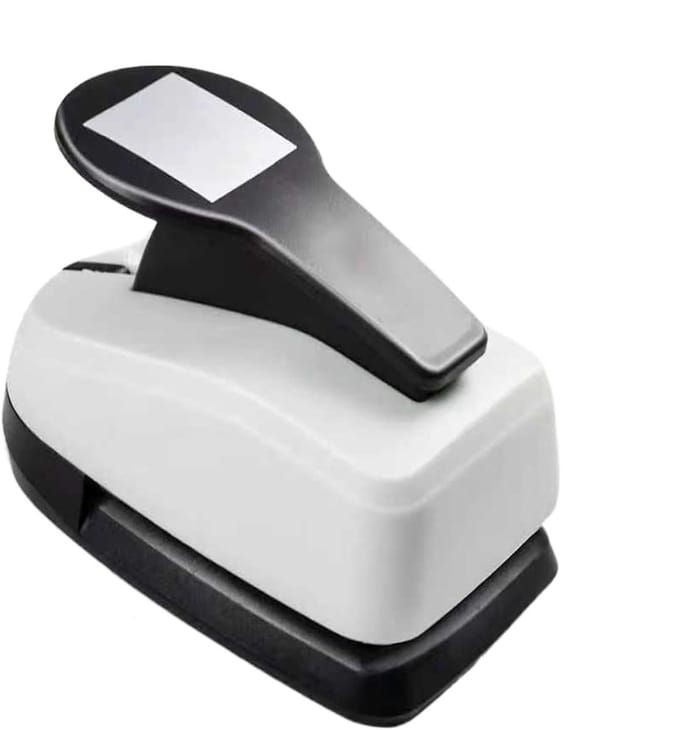 Vierkante Vorm Pons - Papier Snijder - Kaarten Maken - Ergonomische Handgreep - Groot Formaat - Zilver