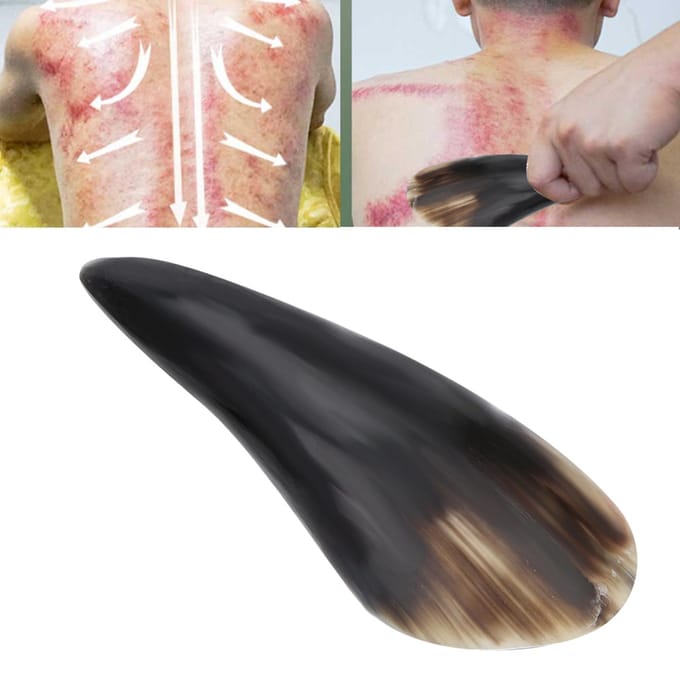 Ossenhoorn schrapplank Lichaamsacupunctuur Massage Spierpijnverlichting Gua Sha-tool black