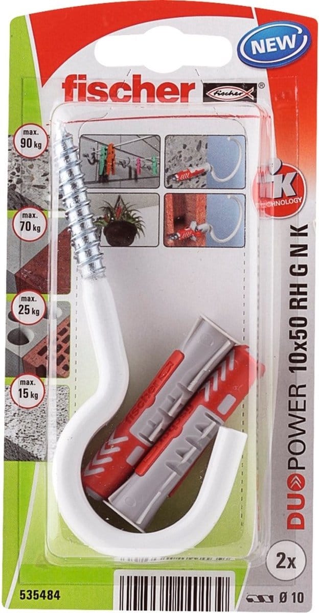 Fischer Universele Plug Duopower Nylon - Diam. 10x50mm - 2 Stuks