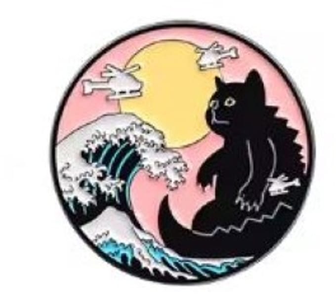 Pin Broche - enamel pin - kledingspeld - Kanagawa kat