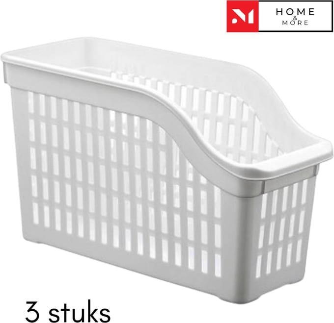 3X Koelkast Organizer Smal model - Kast Organizer - Koelkast bakje - Opbergbakje - Wit