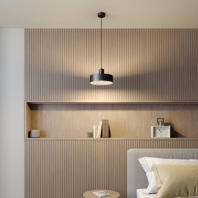 SIGMA Hanglamp Rif van metaal, zwart, Ø 25 cm