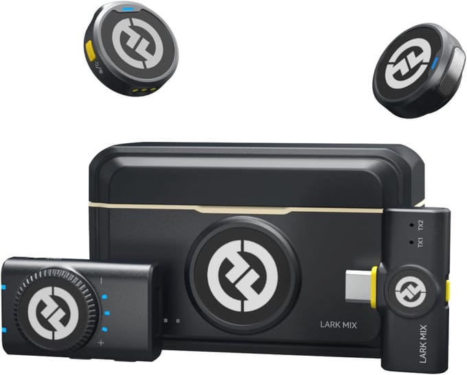 Hollyland LARK M2 Mini Combo Shine Charcoal Camera-ontvanger + USB-C ontvanger Engelse versie draadloze microfoon