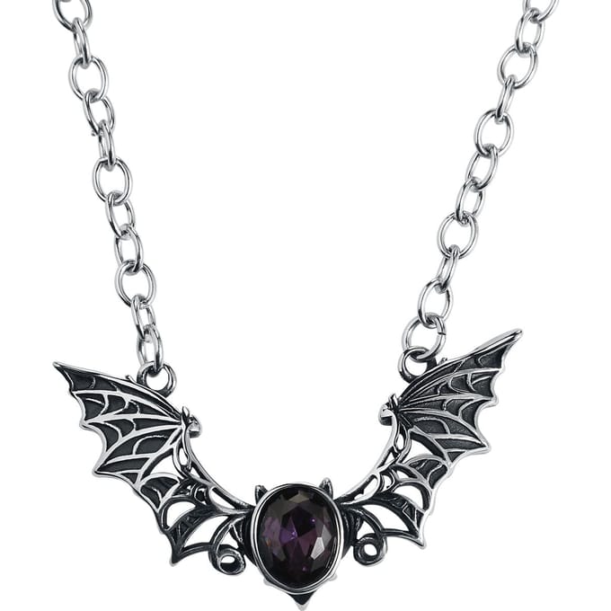 etNox - Gothic Halsketting - Bat - voor Vrouwen - zilverkleurig