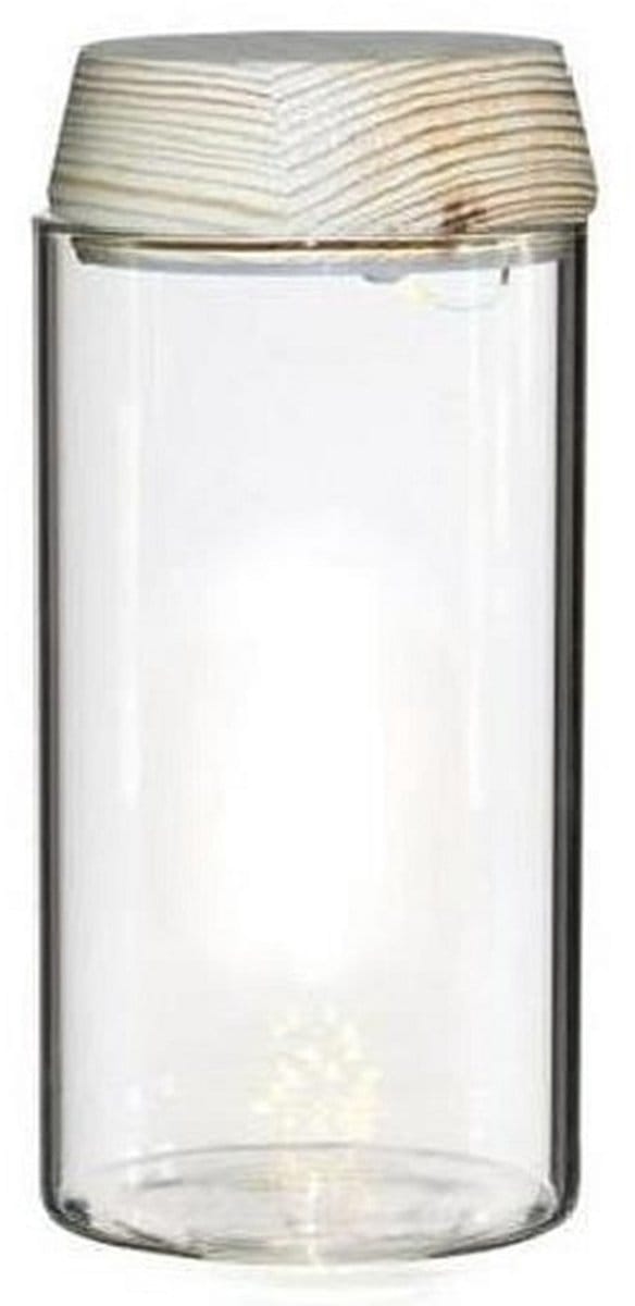 Ideas4seasons pot voor ecosysteem - glas - deksel met LED - 8 x 18 cm - vaas