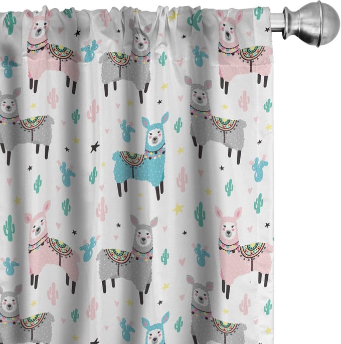 ABAKUHAUS Lama Gordijnen – 2x75x225 cm, Multi-kleur, microvezel