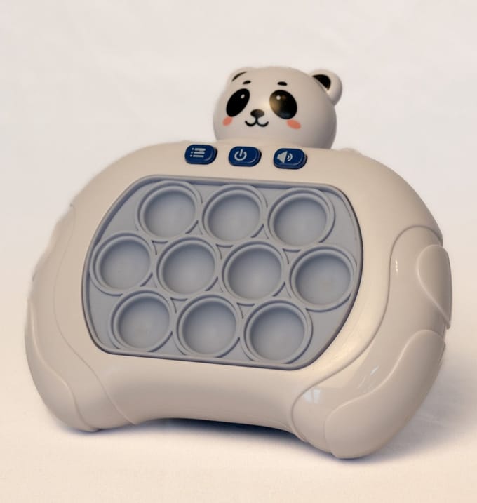 DMG Supply Pop It Game - Pandabeer Wit - Pop It - Pop Or Flop - Fidget Toy - 4 Spelstanden met Licht en Geluid