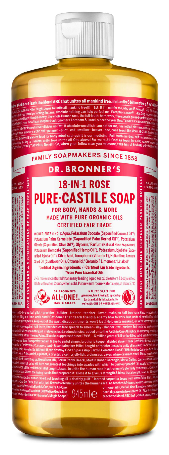Dr. Bronner’s Dr. Bronner&rsquo;s Magic Soap Rose 945 ml
