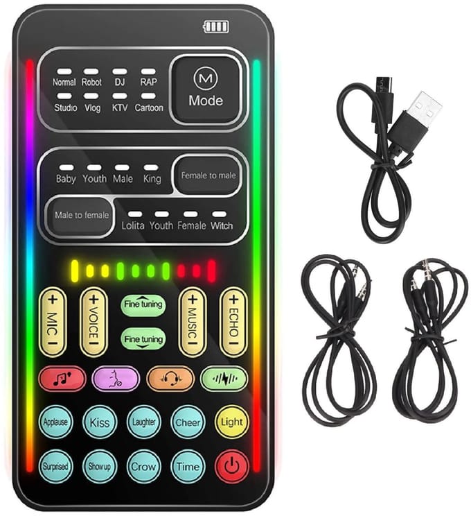 Dailygoody - Draagbare Voice Changer - Handheld Microfoon - Multifunctionele Geluidseffecten - Geschikt voor Telefoon en Laptop - Ideaal voor Creatiev